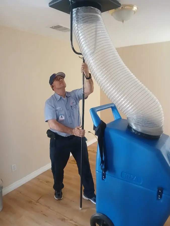 Mini Split Installation technician using HEPA equipment in East Lansing